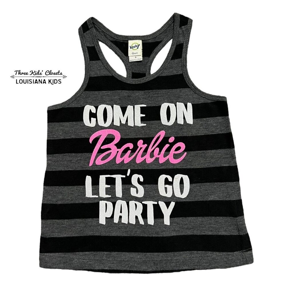 Barbie 3Y Small Shop Striped Racerback Tank Top